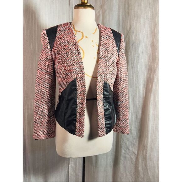 Faux Leather Knitted Modern Structured Blazer - Size S/M - Picture 1 of 5